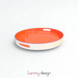 Round lacquer rectangular tray D40xH4 cm ( different colors )